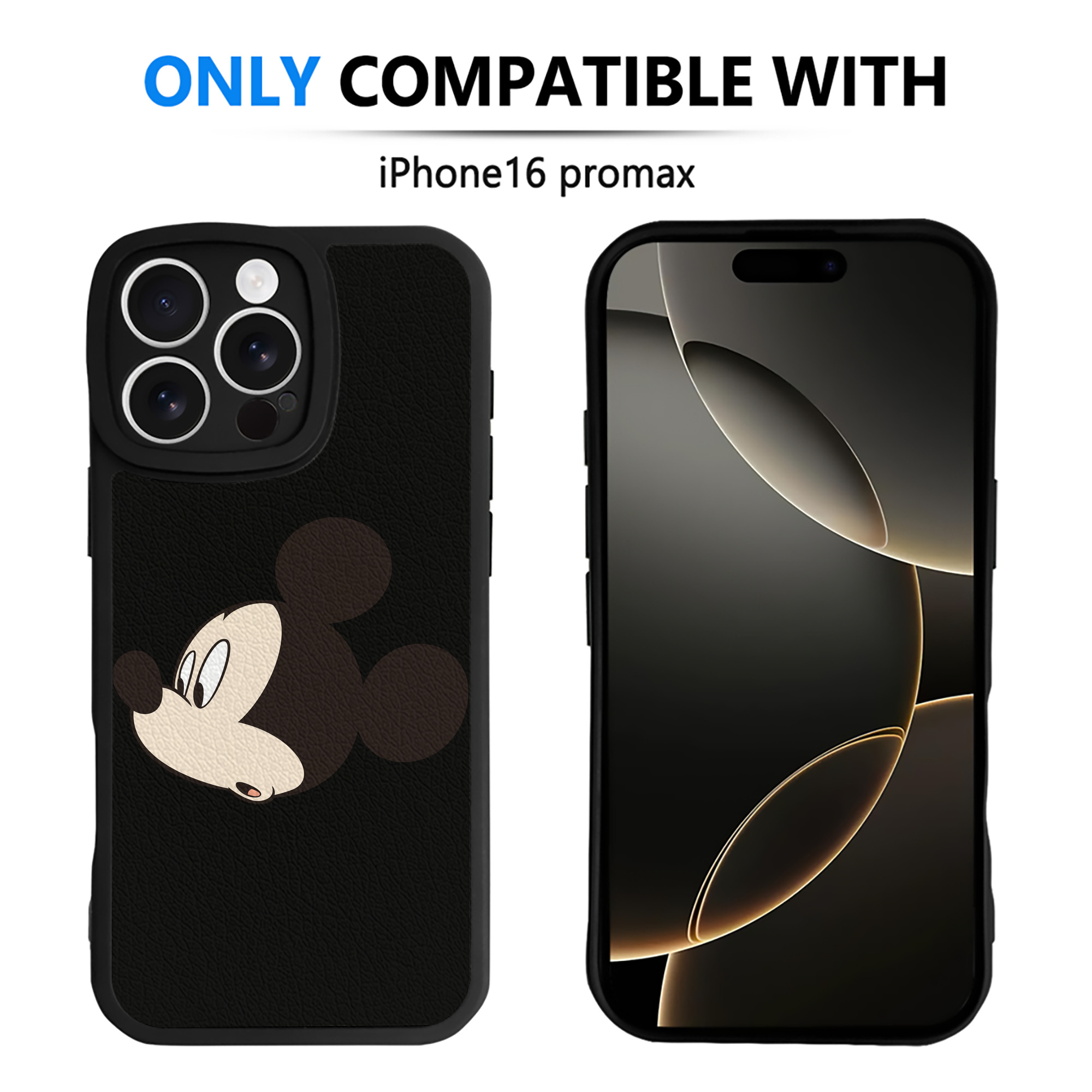 （画像用） ミッキーマウス Mickey Mouse 【iPhone 16シリーズ対応】シリコンスマホケース（レザー調） 材質：シリコン